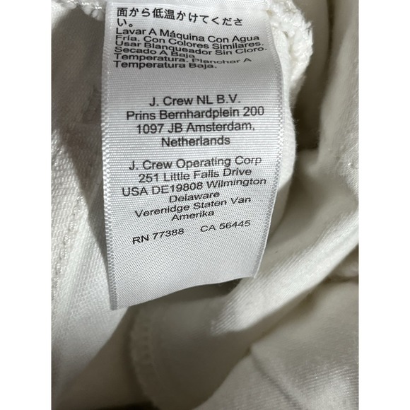 J. Crew Wide-leg Embroidered Flowers Cropped Jean in Ivory Denim Sz 34T EUC - Picture 9 of 9